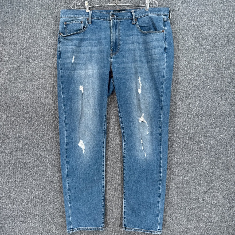 Lucky Brand 410 Athletic Slim Mens 38x30 Blue Distressed Denim Jeans Casual